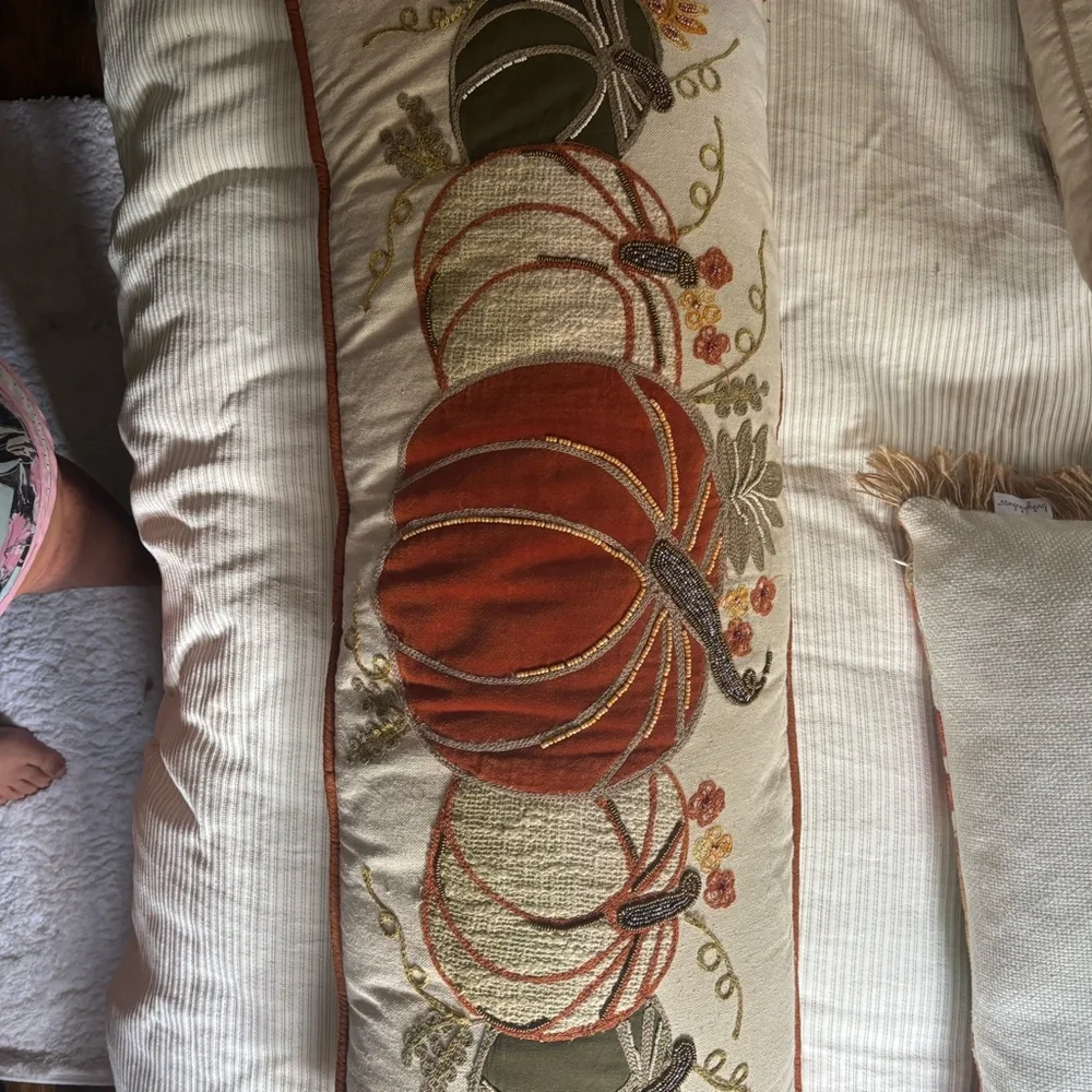 Fall pumpkin decorative couch cushion